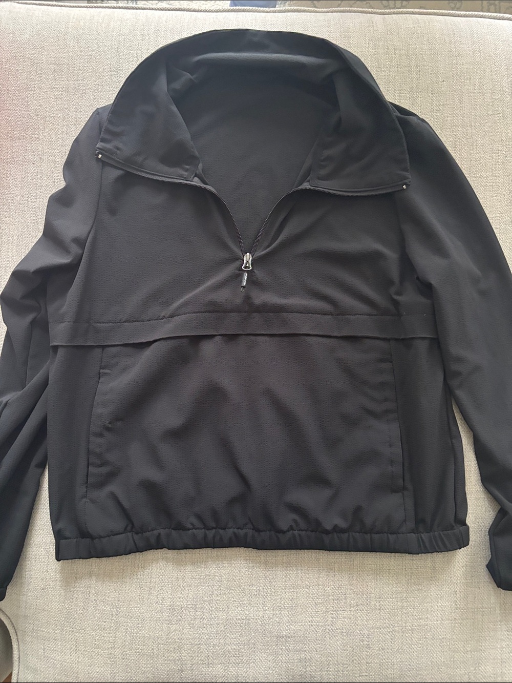 New Balance Black Textured Half-Zip Top